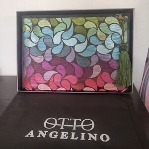 Otto Angelino Multicolor Clutch Bag with Tassel